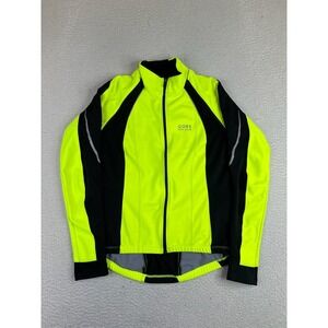 GORE Bike Wear Jacket Womens Large Yellow Windstopper Soft‎ Shell Cycling HiViz
